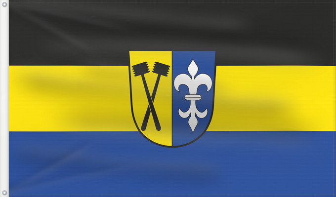 Bandera, con dos ojales metálicos y lado del asta reforzado: Metten, M (Bayerischer Wald)