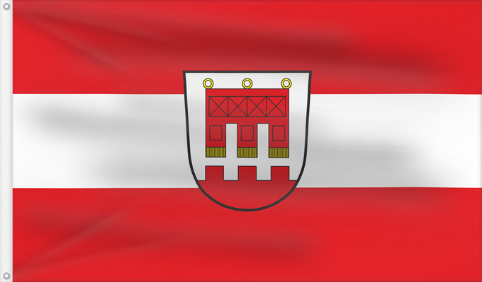 Bandera, con dos ojales metálicos y lado del asta reforzado: Offenberg (Bayerischer Wald)
