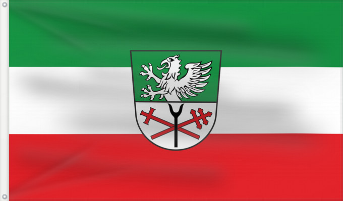 Bandera, con dos ojales metálicos y lado del asta reforzado: Wallerfing (Bayerisches Golf- und Thermenland)