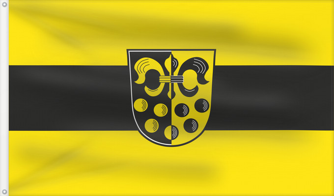 Bandera, con dos ojales metálicos y lado del asta reforzado: Jandelsbrunn (Bayerischer Wald)