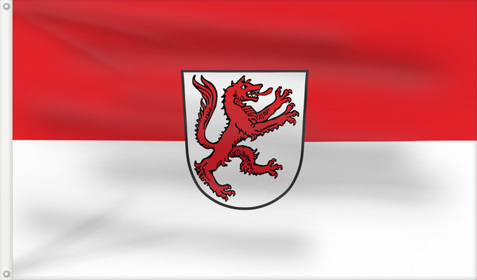 Bandera, con dos ojales metálicos y lado del asta reforzado: Perlesreut, M (Bayerischer Wald)