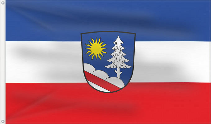 Bandera, con dos ojales metálicos y lado del asta reforzado: Schöfweg (Bayerischer Wald)