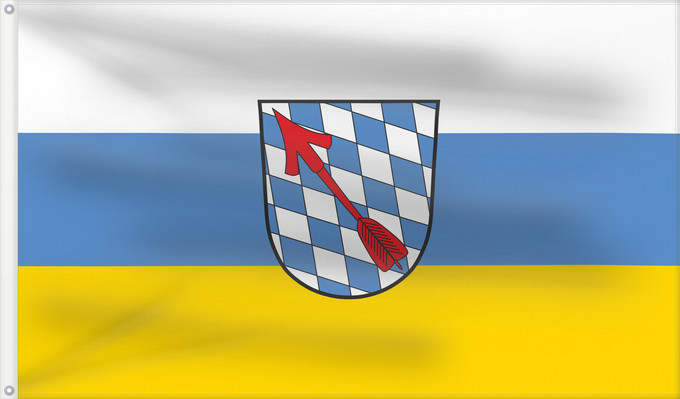 Bandera, con dos ojales metálicos y lado del asta reforzado: Schönberg, M (Bayerischer Wald)