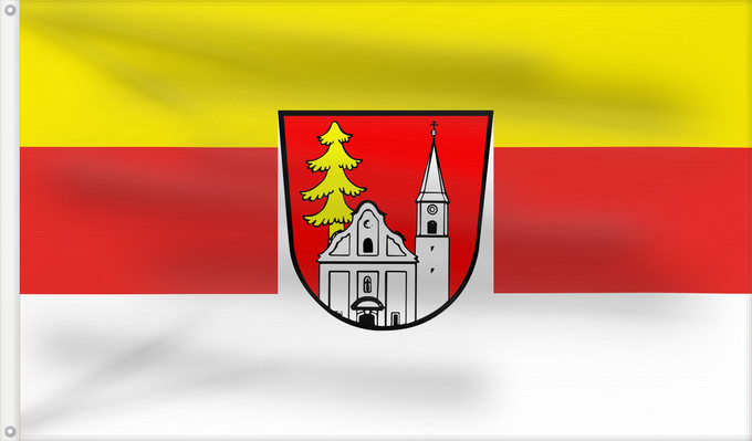Bandera, con dos ojales metálicos y lado del asta reforzado: Thurmansbang (Bayerischer Wald)