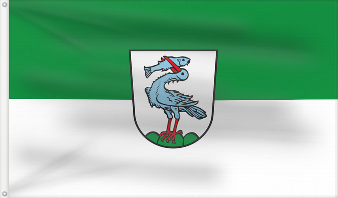 Bandera, con dos ojales metálicos y lado del asta reforzado: Essing, M (Bayerischer Jura)