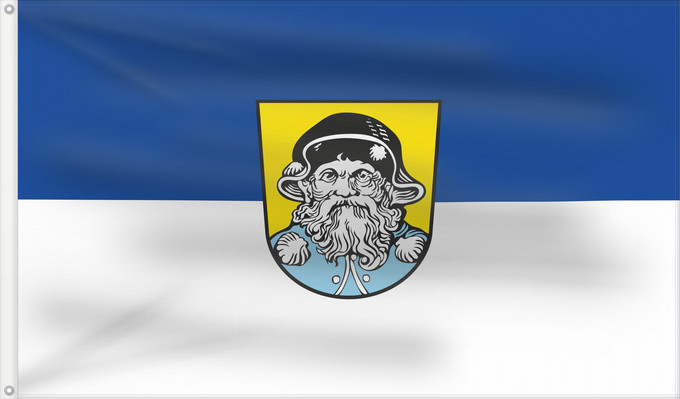 Bandera, con dos ojales metálicos y lado del asta reforzado: Langquaid, M (Bayerisches Golf- und Thermenland)