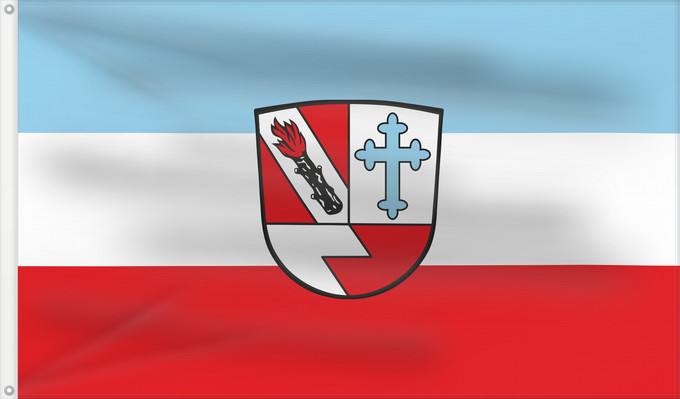 Bandera, con dos ojales metálicos y lado del asta reforzado: Volkenschwand (Bayerisches Golf- und Thermenland)