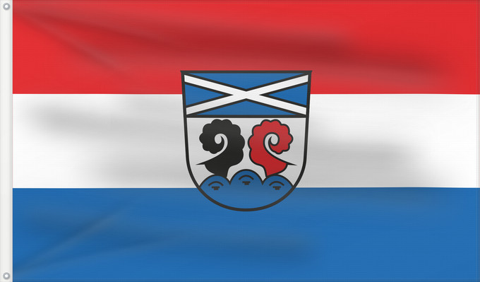 Bandera, con dos ojales metálicos y lado del asta reforzado: Baierbach (Bayerisches Golf- und Thermenland)