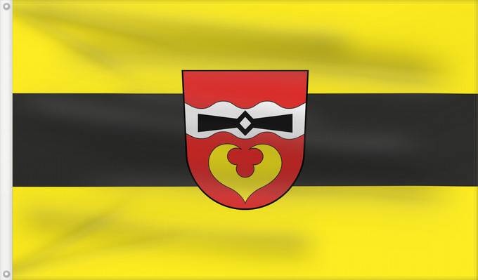Bandera, con dos ojales metálicos y lado del asta reforzado: Bayerbach b.Ergoldsbach (Bayerisches Golf- und Thermenland)