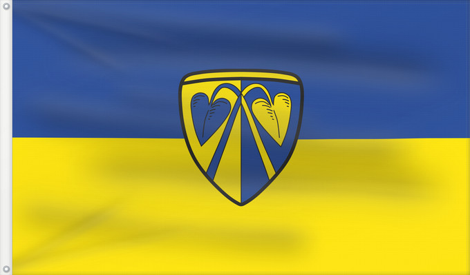 Bandera, con dos ojales metálicos y lado del asta reforzado: Buch a.Erlbach (Bayerisches Golf- und Thermenland)