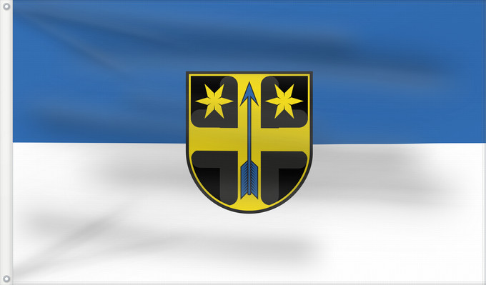 Bandera, con dos ojales metálicos y lado del asta reforzado: Essenbach, M (Bayerisches Golf- und Thermenland)