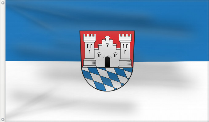 Bandera, con dos ojales metálicos y lado del asta reforzado: Geisenhausen, M (Bayerisches Golf- und Thermenland)