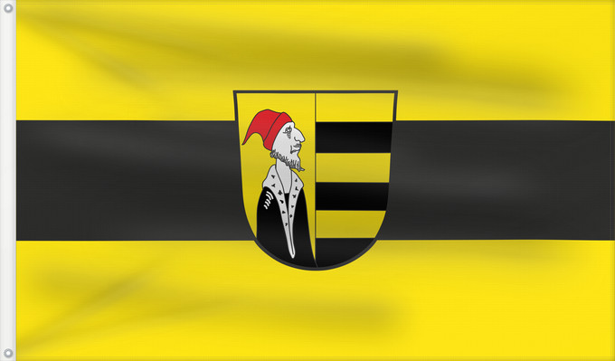 Bandera, con dos ojales metálicos y lado del asta reforzado: Neufahrn i.NB (Bayerisches Golf- und Thermenland)