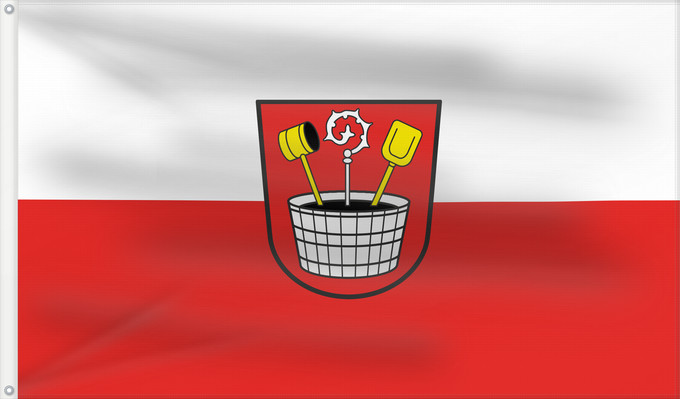 Bandera, con dos ojales metálicos y lado del asta reforzado: Wörth a.d.Isar (Bayerisches Golf- und Thermenland)