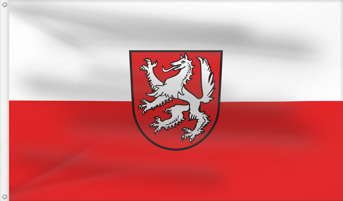 Bandera, con dos ojales metálicos y lado del asta reforzado: Hauzenberg, St (Bayerischer Wald)