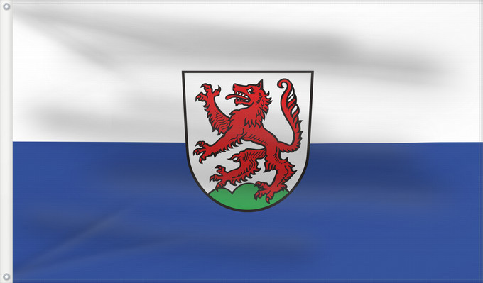 Bandera, con dos ojales metálicos y lado del asta reforzado: Hutthurm, M (Bayerischer Wald)