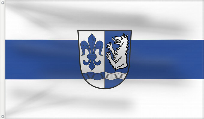Bandera, con dos ojales metálicos y lado del asta reforzado: Ruderting (Bayerischer Wald)