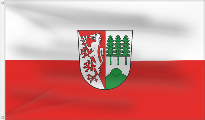 Bandera, con dos ojales metálicos y lado del asta reforzado: Tiefenbach (Bayerischer Wald)