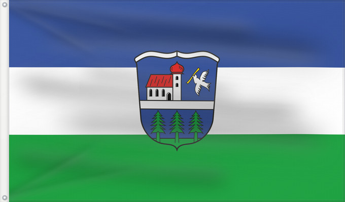 Bandera, con dos ojales metálicos y lado del asta reforzado: Wegscheid, M (Bayerischer Wald)