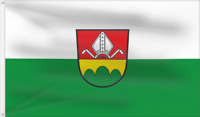 Bandera, con dos ojales metálicos y lado del asta reforzado: Bischofsmais (Bayerischer Wald)