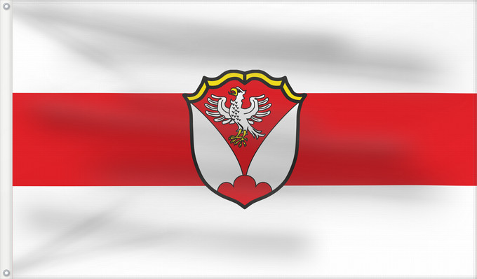 Bandera, con dos ojales metálicos y lado del asta reforzado: Geiersthal (Bayerischer Wald)