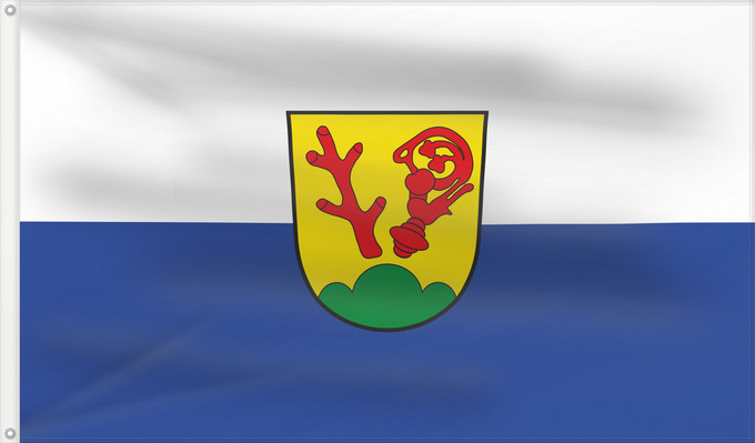 Bandera, con dos ojales metálicos y lado del asta reforzado: Kirchberg i.Wald (Bayerischer Wald)