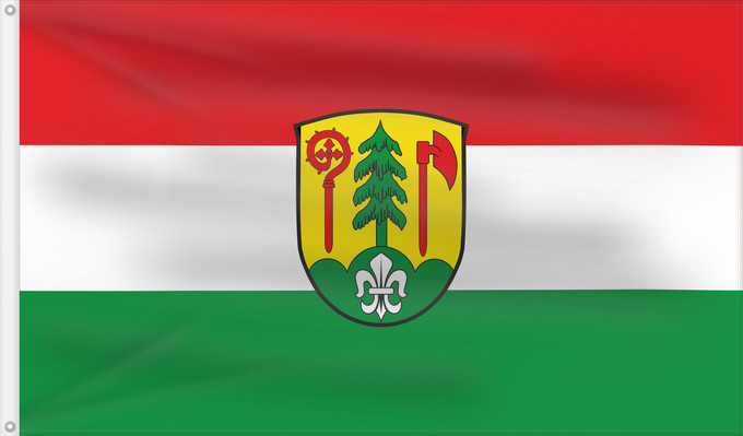 Bandera, con dos ojales metálicos y lado del asta reforzado: Kirchdorf i.Wald (Bayerischer Wald)