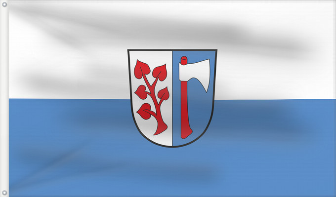 Bandera, con dos ojales metálicos y lado del asta reforzado: Langdorf (Bayerischer Wald)