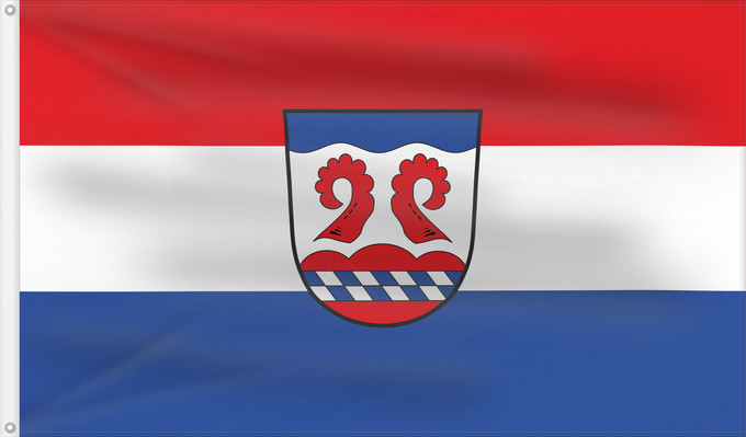 Bandera, con dos ojales metálicos y lado del asta reforzado: Prackenbach (Bayerischer Wald)