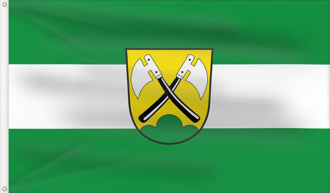Bandera, con dos ojales metálicos y lado del asta reforzado: Rinchnach (Bayerischer Wald)