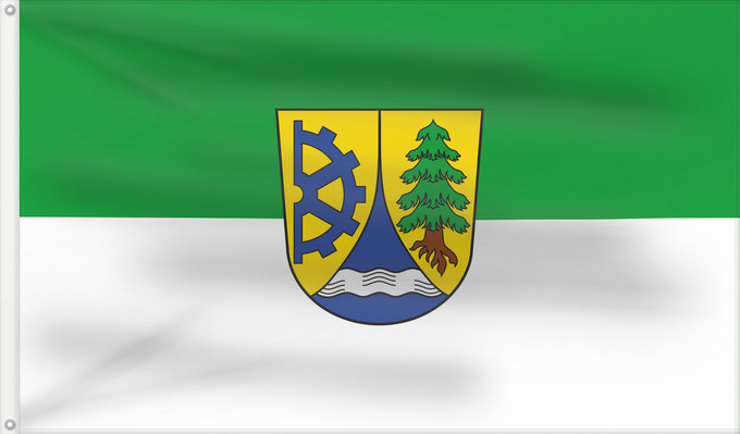 Bandera, con dos ojales metálicos y lado del asta reforzado: Teisnach, M (Bayerischer Wald)