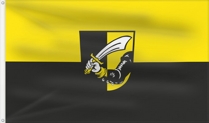 Bandera, con dos ojales metálicos y lado del asta reforzado: Arnstorf, M (Bayerisches Golf- und Thermenland)