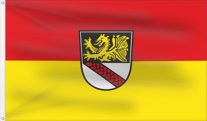 Bandera, con dos ojales metálicos y lado del asta reforzado: Bayerbach (Bayerisches Golf- und Thermenland)