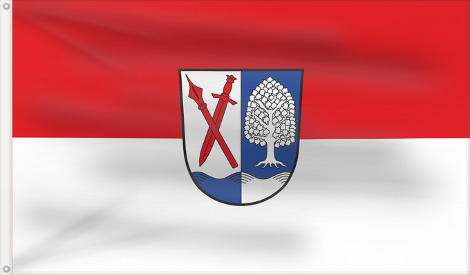 Bandera, con dos ojales metálicos y lado del asta reforzado: Hebertsfelden (Bayerisches Golf- und Thermenland)