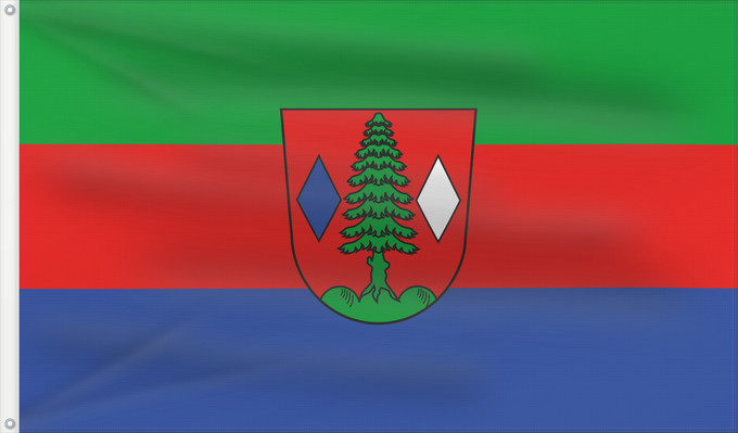 Bandera, con dos ojales metálicos y lado del asta reforzado: Tann, M (Bayerisches Golf- und Thermenland)