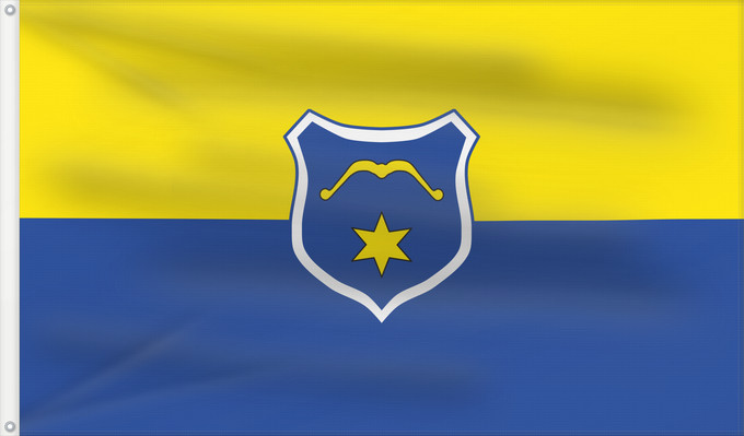 Bandera, con dos ojales metálicos y lado del asta reforzado: Bogen, St (Bayerischer Wald)
