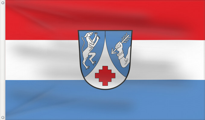 Bandera, con dos ojales metálicos y lado del asta reforzado: Hunderdorf (Bayerischer Wald)