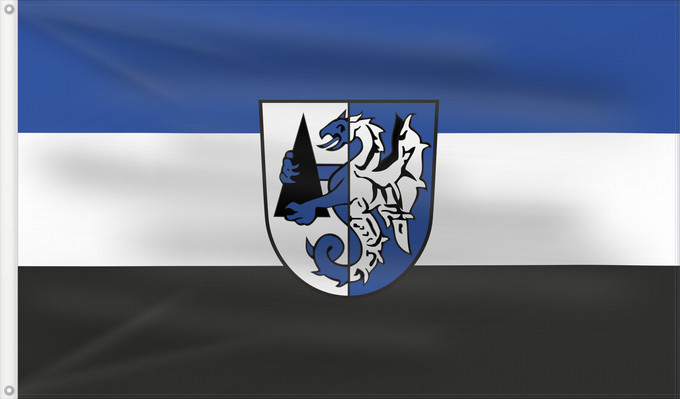 Bandera, con dos ojales metálicos y lado del asta reforzado: Loitzendorf (Bayerischer Wald)