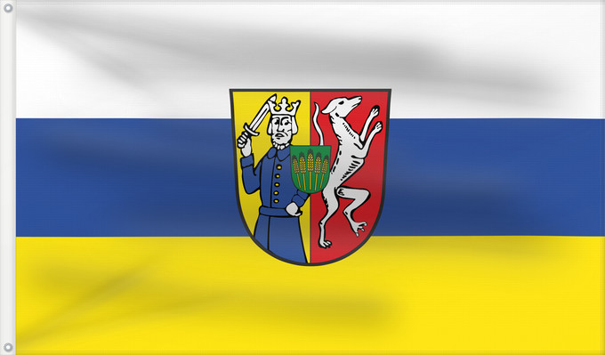 Bandera, con dos ojales metálicos y lado del asta reforzado: Oberschneiding (Bayerisches Golf- und Thermenland)