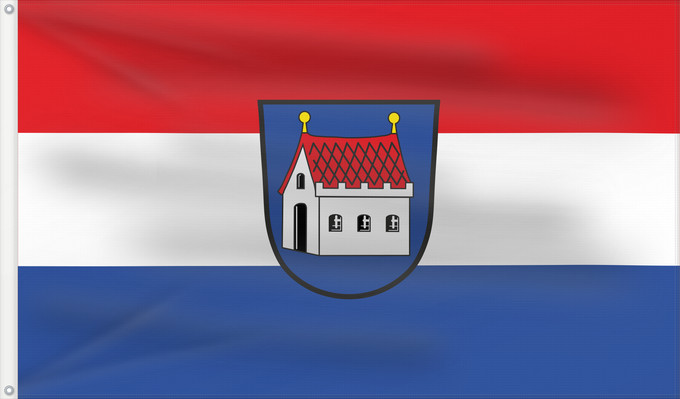 Bandera, con dos ojales metálicos y lado del asta reforzado: Frontenhausen, M (Bayerisches Golf- und Thermenland)