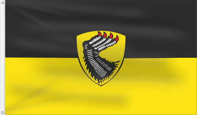 Bandera, con dos ojales metálicos y lado del asta reforzado: Mengkofen (Bayerisches Golf- und Thermenland)