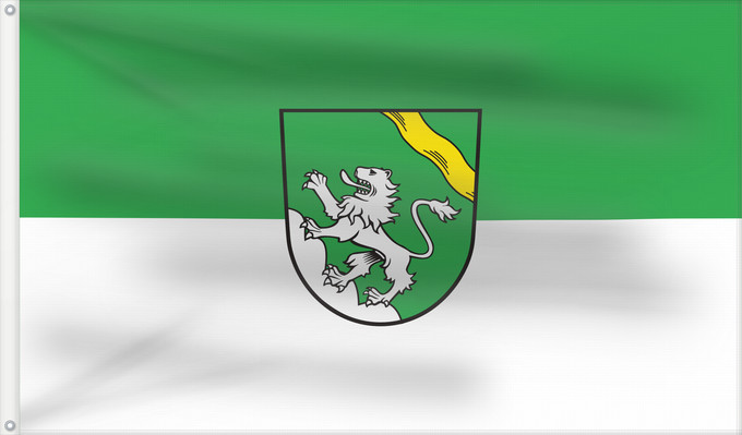 Bandera, con dos ojales metálicos y lado del asta reforzado: Niederviehbach (Bayerisches Golf- und Thermenland)