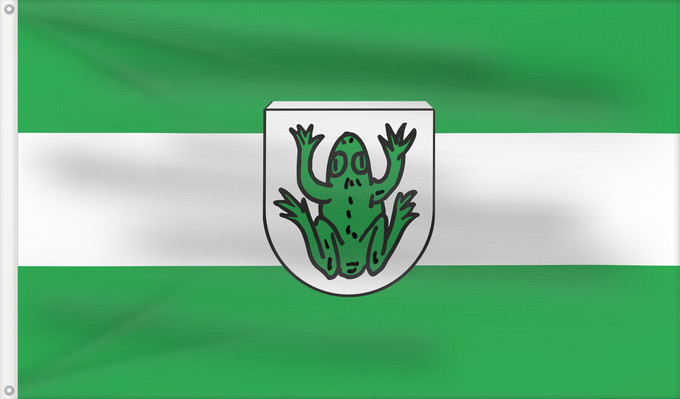 Bandera, con dos ojales metálicos y lado del asta reforzado: Pilsting, M (Bayerisches Golf- und Thermenland)