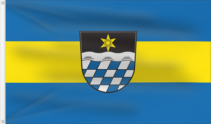 Bandera, con dos ojales metálicos y lado del asta reforzado: Simbach, M (Bayerisches Golf- und Thermenland)