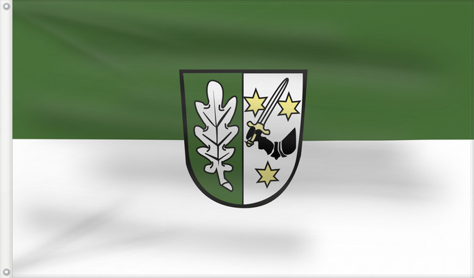 Bandera, con dos ojales metálicos y lado del asta reforzado: Wallersdorf, M (Bayerisches Golf- und Thermenland)