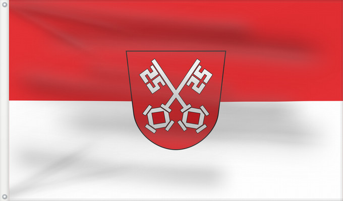 Bandera, con dos ojales metálicos y lado del asta reforzado: Regensburg (Ostbayerische Städte)