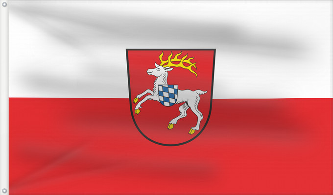 Bandera, con dos ojales metálicos y lado del asta reforzado: Hirschau, St (Bayerischer Jura)
