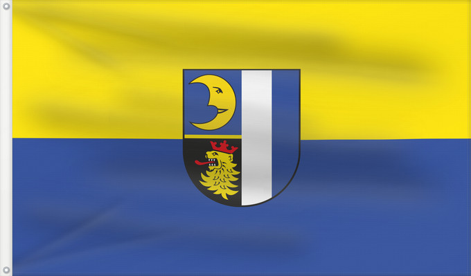 Bandera, con dos ojales metálicos y lado del asta reforzado: Hirschbach (Bayerischer Jura)