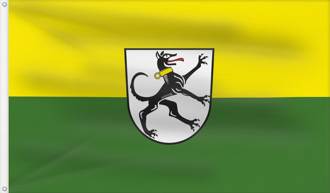 Bandera, con dos ojales metálicos y lado del asta reforzado: Rieden, M (Bayerischer Jura)
