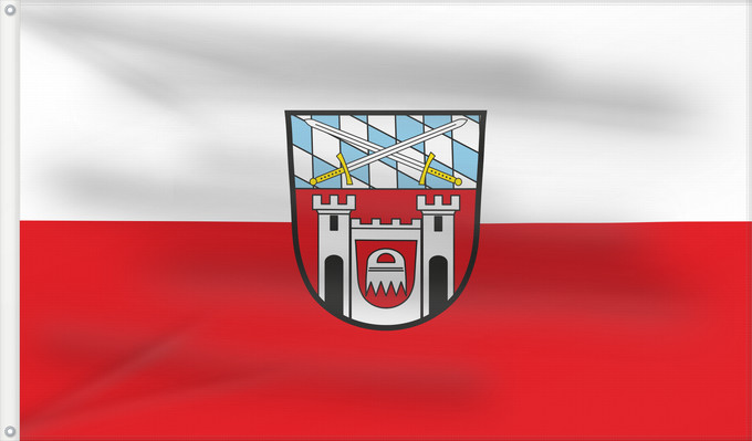 Bandera, con dos ojales metálicos y lado del asta reforzado: Cham, St (Bayerischer Wald)